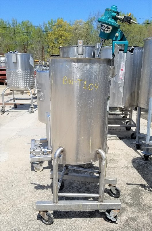 used 30 Gallon Stainless Steel Mixing Tank. Portable on wheels.  18